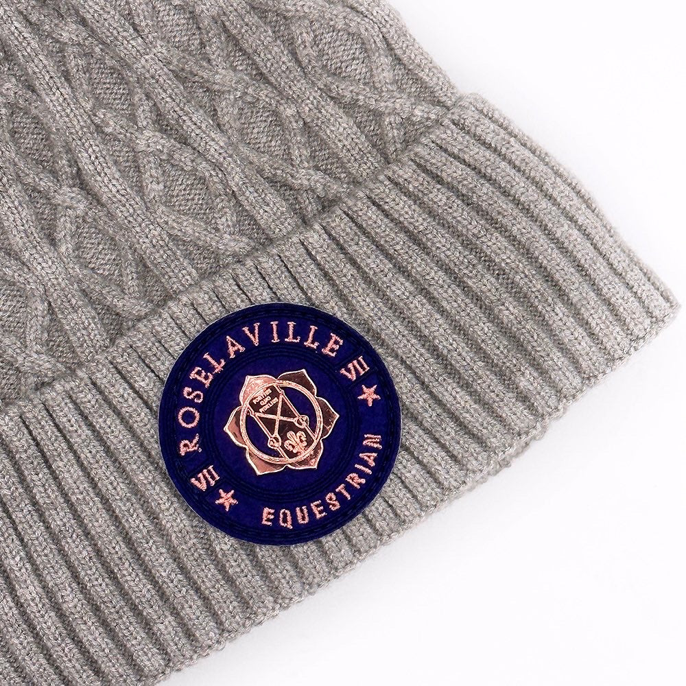 RL SIGNATURE POM POM HAT SILVER GREY